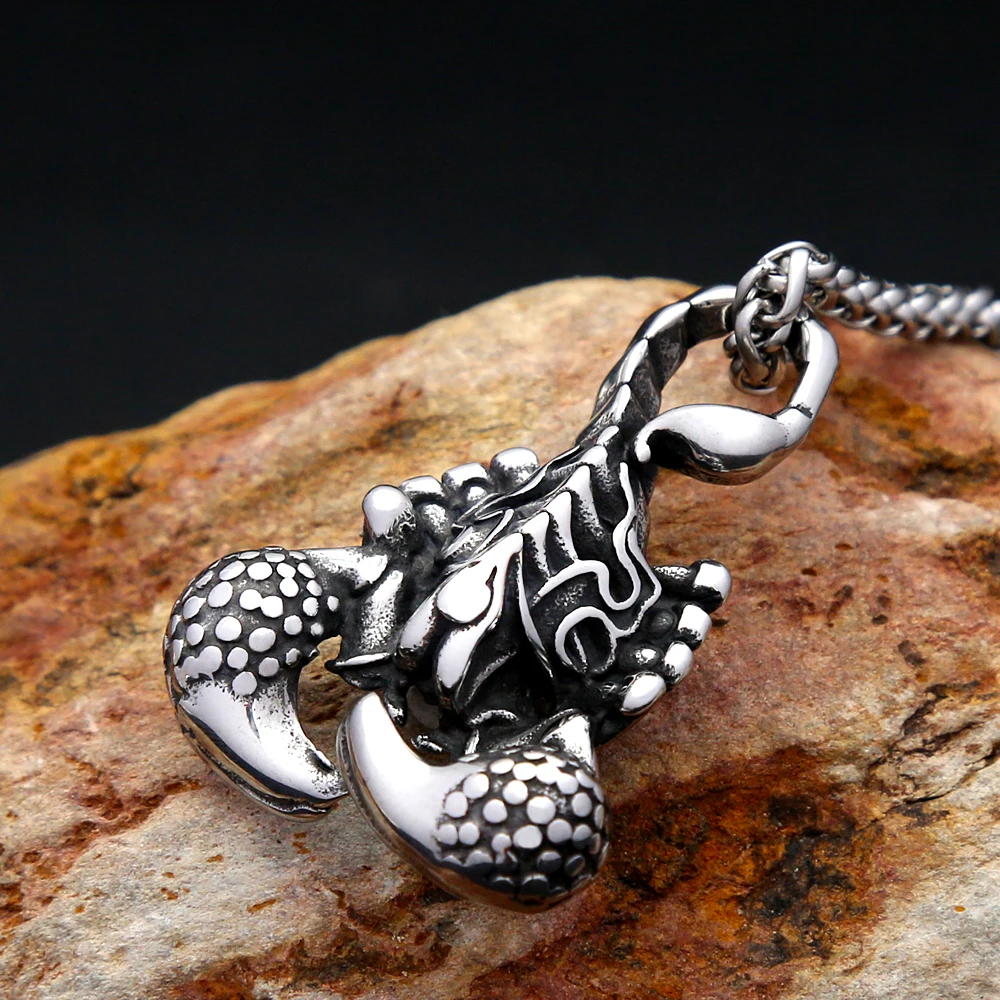 Vintage Gothic Scorpion Pendant For Men Stainless Steel Punk Animal Necklaces Unique Biker Fashion Jewelry Gifts Dropshipping