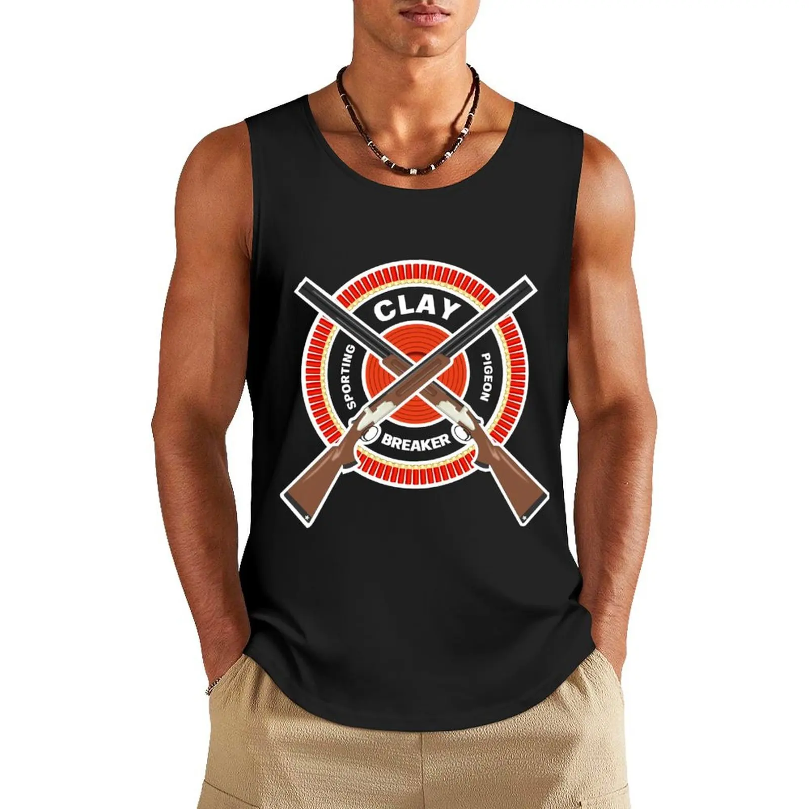 Clay Pigeon Sporting, Skeet, Trap Shotgun Shooting Clay Breaker Gifts Tank Top Sportswear for men male top