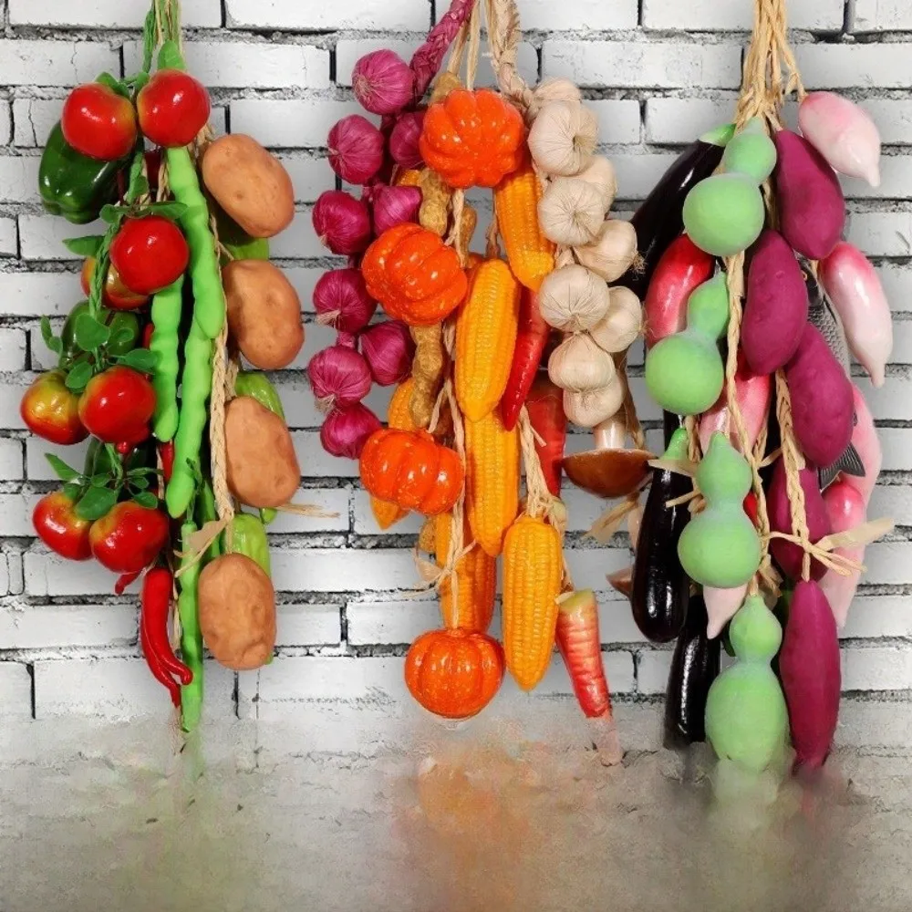 Artificial Simulation Fruit Vegetable String Foam Fake Vegetable Home Garden Decoration Hanging Decoration DIY Decoration