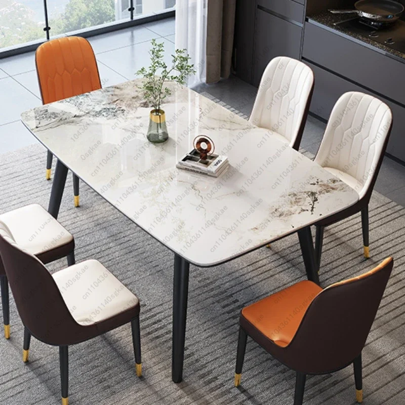 Kitchen Dining Table Luxury Sedentary Rectangular Elegant Tables Multifunction Home Furniture Marble Muebles Restaurant Oval