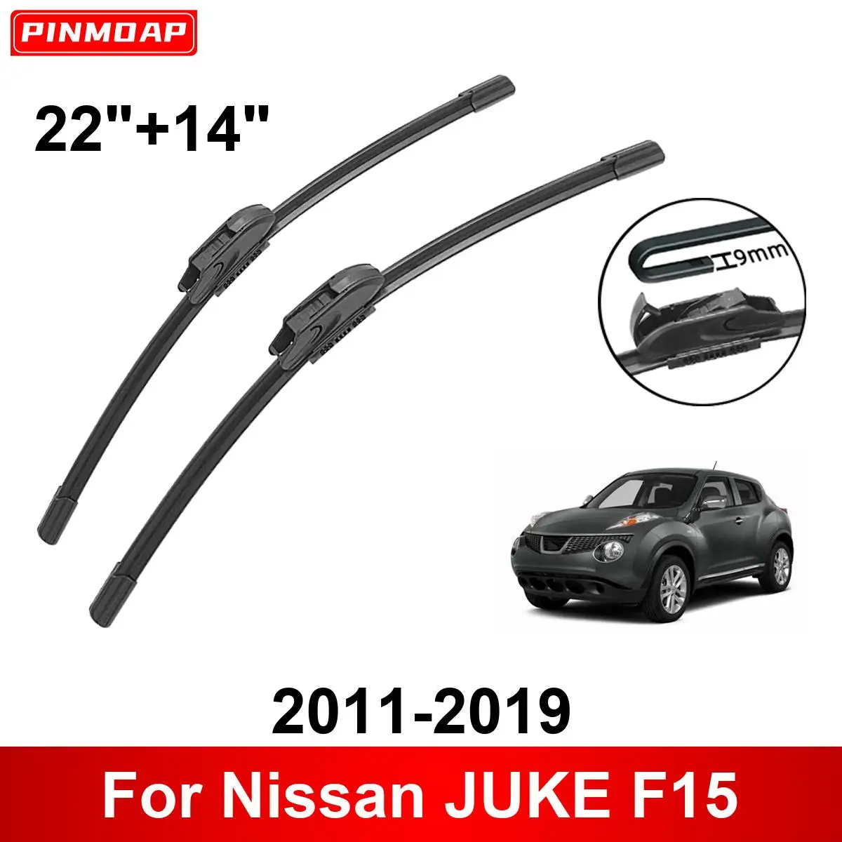 

Автомобильный стеклоочиститель для Nissan JUKE F15 2011-2019 22 дюйма + 14 дюймов, щетки стеклоочистителя, аксессуары для резака 2015 2016 2017 2018 2019