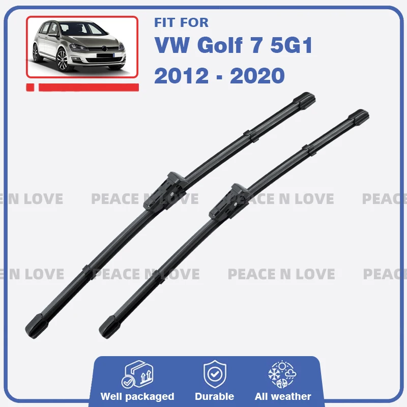 Set For VW Golf 7 5G1 VII MK7 Variant 2012 - 2020 Front Wiper Blades Windscreen Windshield Alltrack Sportsvan GTE GTD GTI R