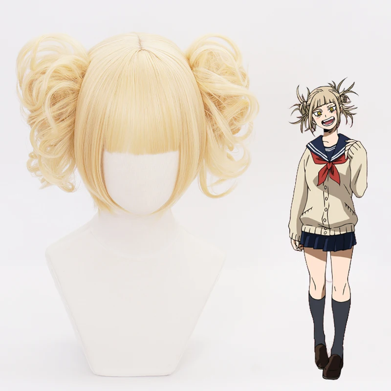 

Boku No Hero Academy Himiko Toga Cosplay Wig My Hero Academy Heat Resistant Synthetic Hair Party Role Play Wigs + Wig Cap