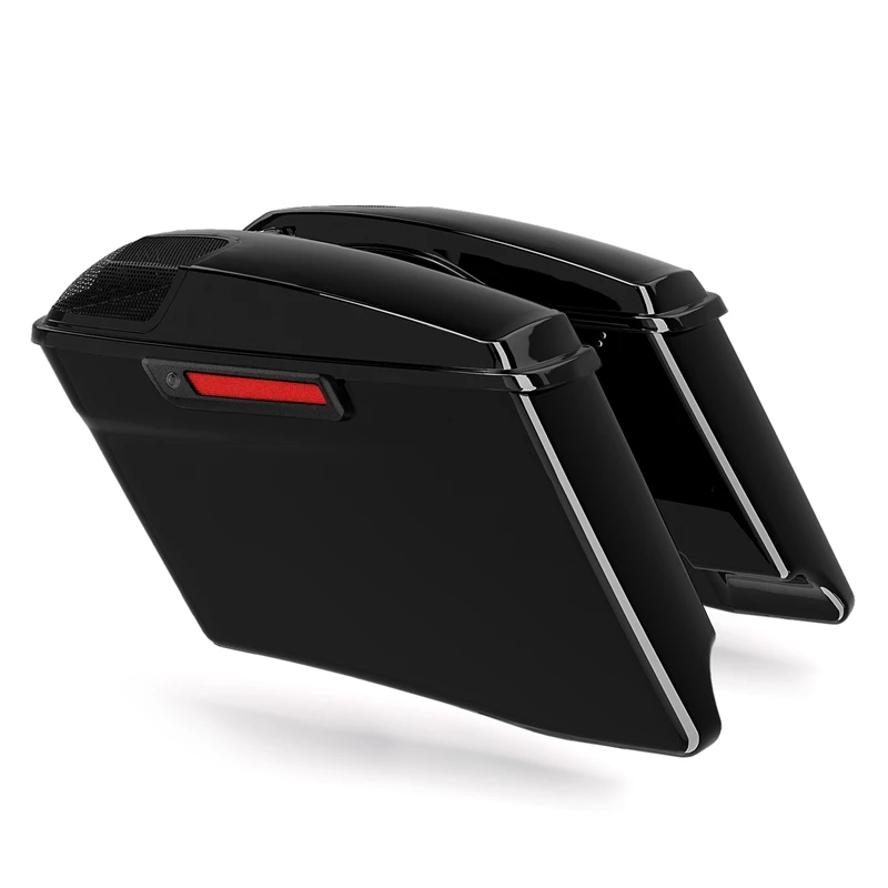 

New 4"Extended Hard Saddlebags 5x7" Speakers Grill Fit For Harley Touring CVO Electra Road Glide 14+