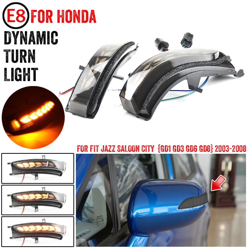 

For Honda CITY Insight Fit Honda FIT/JAZZ GD1/GD3 Saloon GD6/GD8 LED Dynamic Side Mirrors Turn Signal Light Indicator Lamp