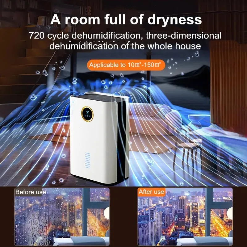 

【Best Choice】2.5L Small Household Dehumidifier Quiet Indoor Drying Dehumidifi ion White Touch Quiet Household Desiccant Technol