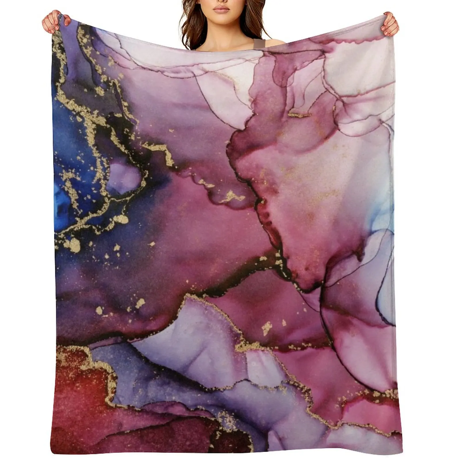 

Blue Raspberry Tide Throw Blanket Furrys Thins Bed linens wednesday Blankets
