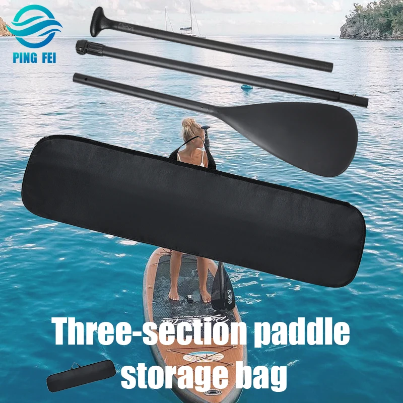 Black Wear-Resistant Waterproof Three-Section Paddle Storage Tote Bag Sup Inflatable Paddle Board Paddle Protection Bag Kayak Canoe Split Paddle Portable Storage Equipment Bag