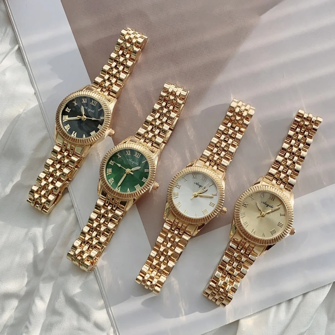 Luxury Gold Watches Women Digital Quartz Watch Big Dial Casual Bracele Watch Montre Femme Ladies Gifts Folding Clock