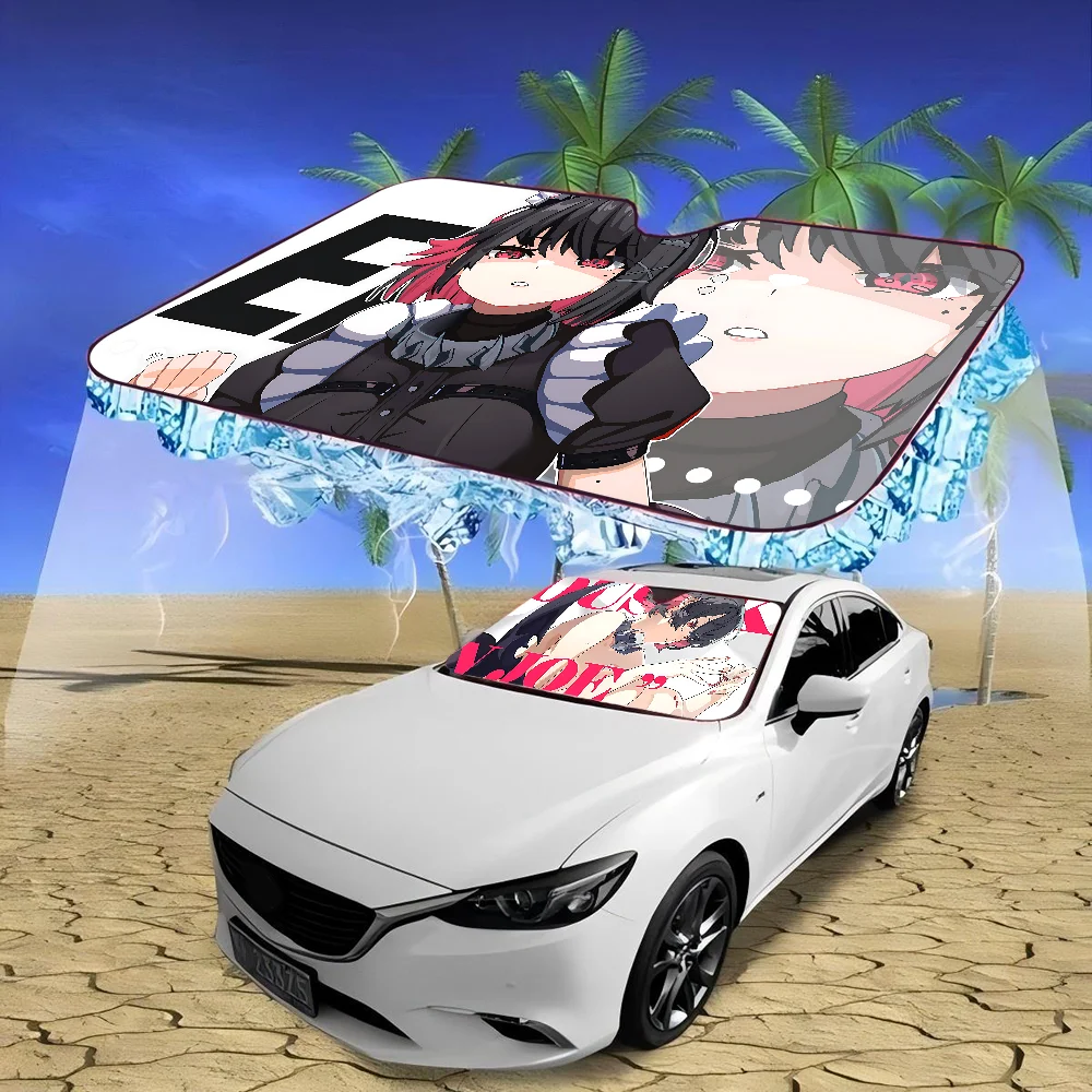Zenless Zone Zero Ellen Joe Game Car Windshield Funny Sun Shade Foldable UV Ray Sun Visor Protector Sunshade For Front Window view 3