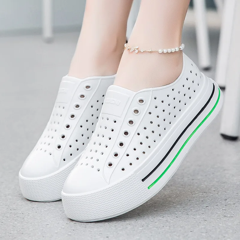 

Сандалии из ЭВА, женские летние удобные нескользящие пляжные туфли, увеличивающие рост, женские повседневные женские туфли без шнуровки на платформе, болотная обувь