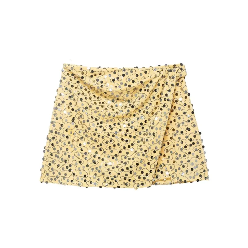 Women Sequin Mini Skorts Chic Elegant Slim Skirt Summer Fashion Party Skirt Street Female Club Shining Lady Skirts