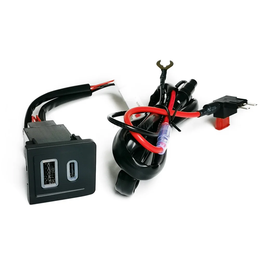 

Подходит для Volkswagen Multivan T5 2003-2008 Автомобильное зарядное устройство USB PD Quick Charge QC 3.0 Type C Адаптер для зарядки телефона Розетка с линией