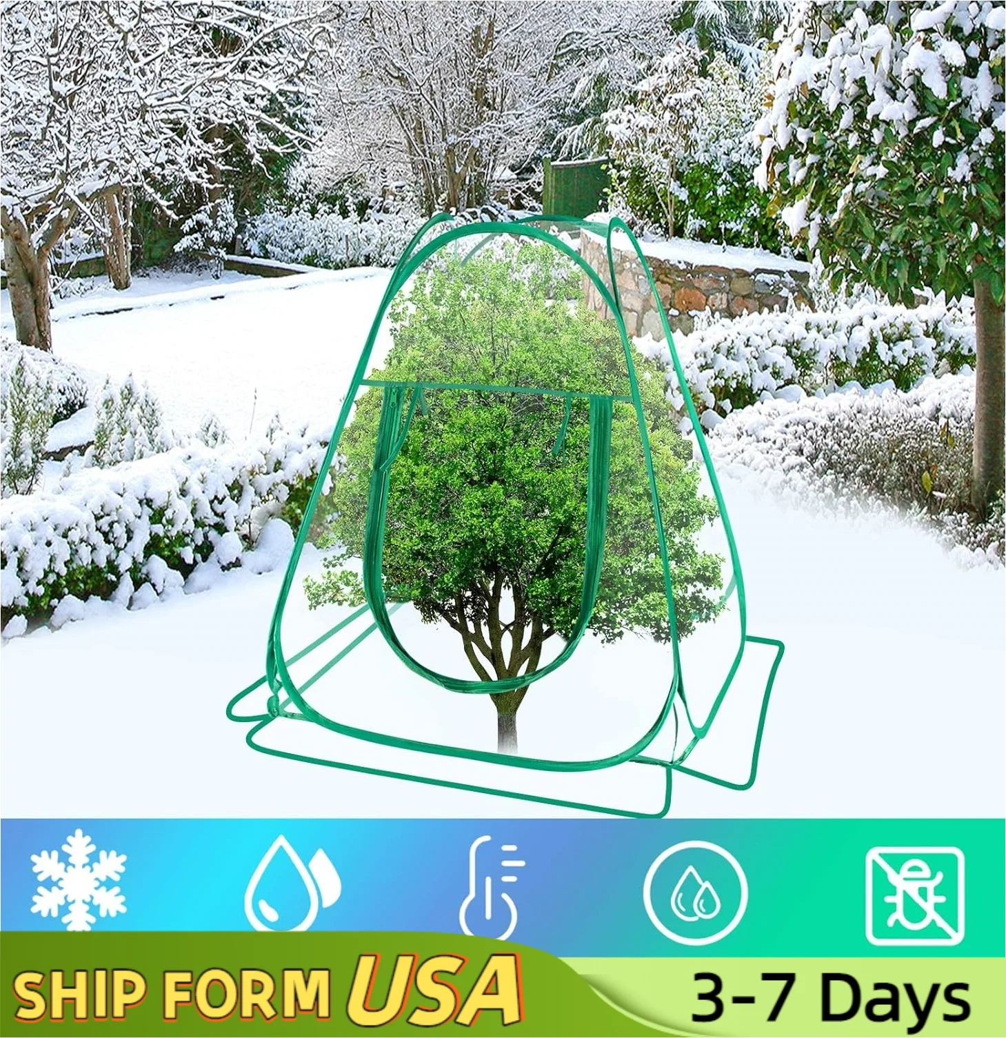 

Mini Transparent Portable Greenhouse with 4 Fixing Pegs for Outdoor Balcony Garden Winter Plant Flowers Plants Shrubs Frost Tent