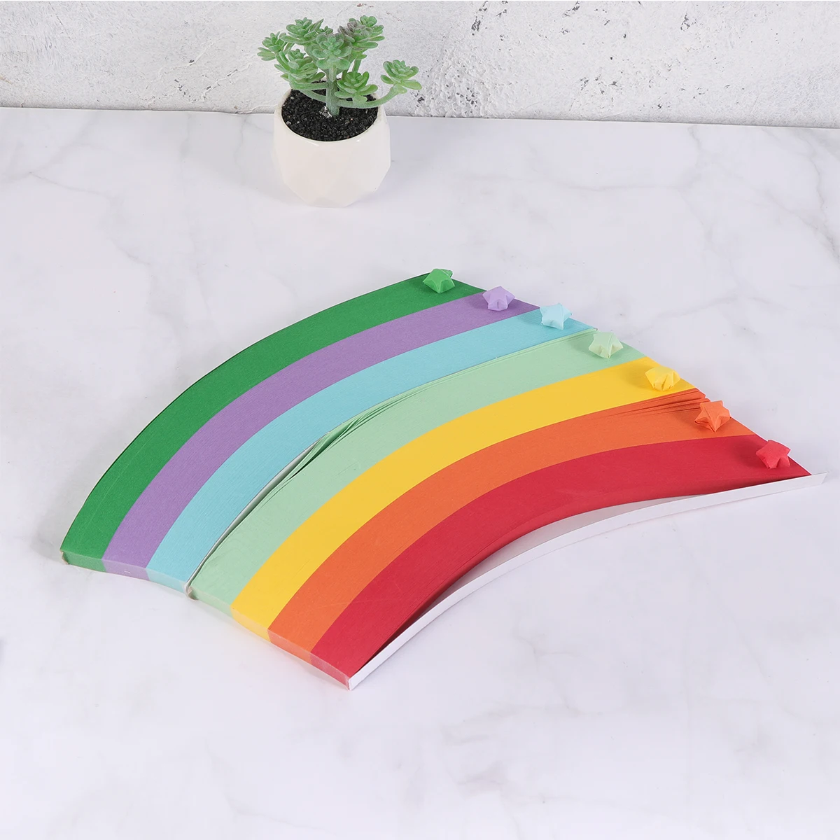 

Lucky Star Origami Paper Colorful Gradient Sheets for DIY Party Decoration School Folding Handmade Creative