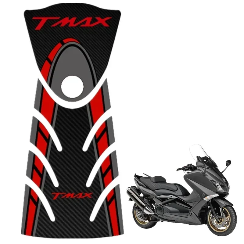 FOR YAMAHA TMAX 530 Motorcycle Fuel Tank Protector 3D Gel Sticker Decal - Red