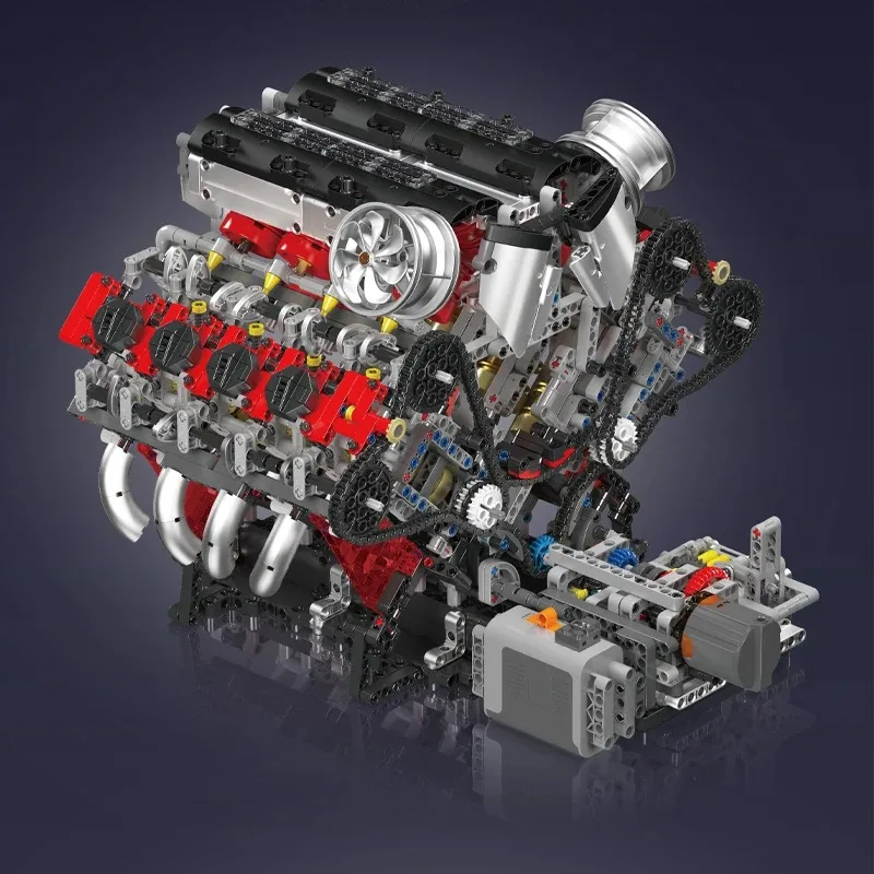 

10130 F488 Суперкар V8 Двигатель Моторизованная имитационная модель Строительные блоки с электроприводом 2718 шт. Технические автозапчасти