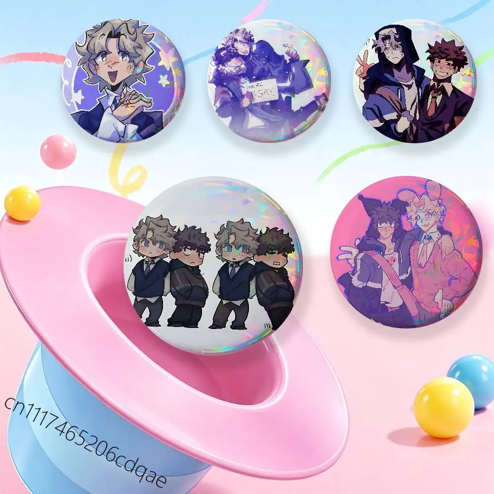 FOR Front Augustine Winnie Badges Round Cosplay Pin Bag Decor Fans Collect Friends Gifts Brooch Souvenir