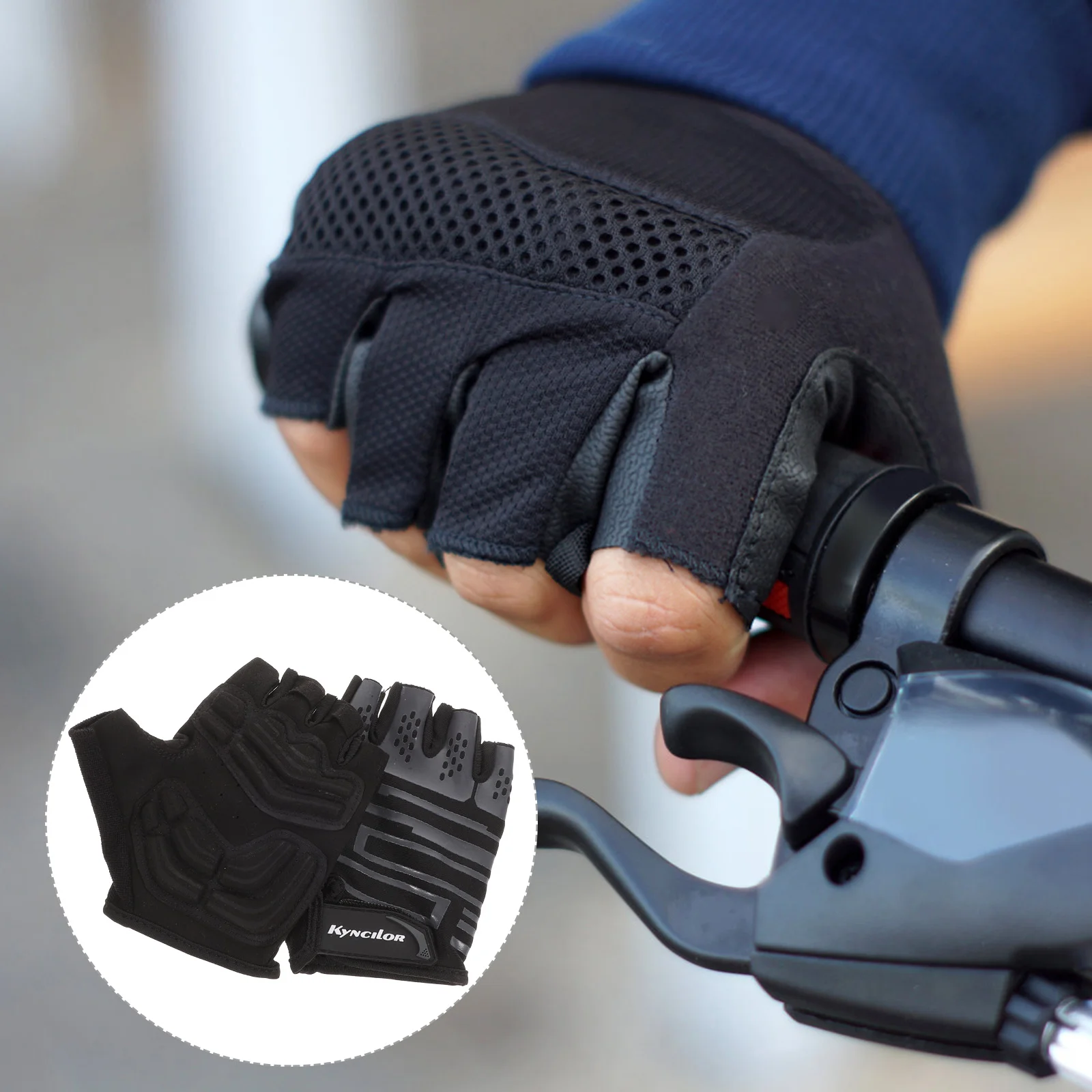 

Half Finger Gloves Bike Biking for Riding Mittens Fingerless Breathable Cycling