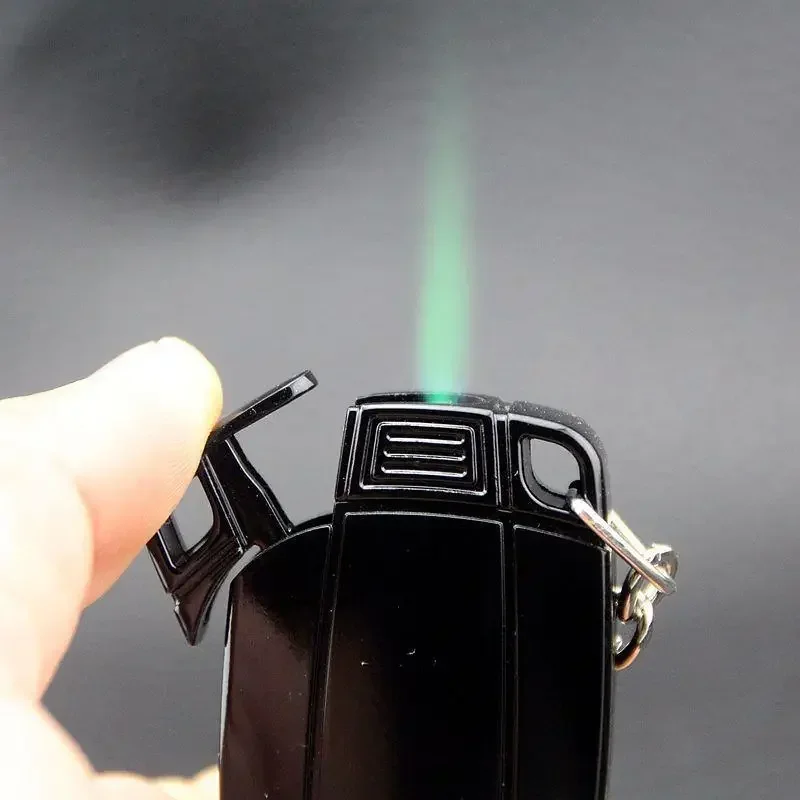 Torch Creative LED Car Jet Lighter Turbo Butane Gas Inflated Cigar Key Ring Windproof Lighter Cigarette Lighter New Men Gift