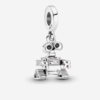 MINISO Pixar Wall-E Dangle Charm Beads Fits 3mm Original Bracelet Women 925 Silver Pendant Bead Jewelry 2023 Hot Sale Gift