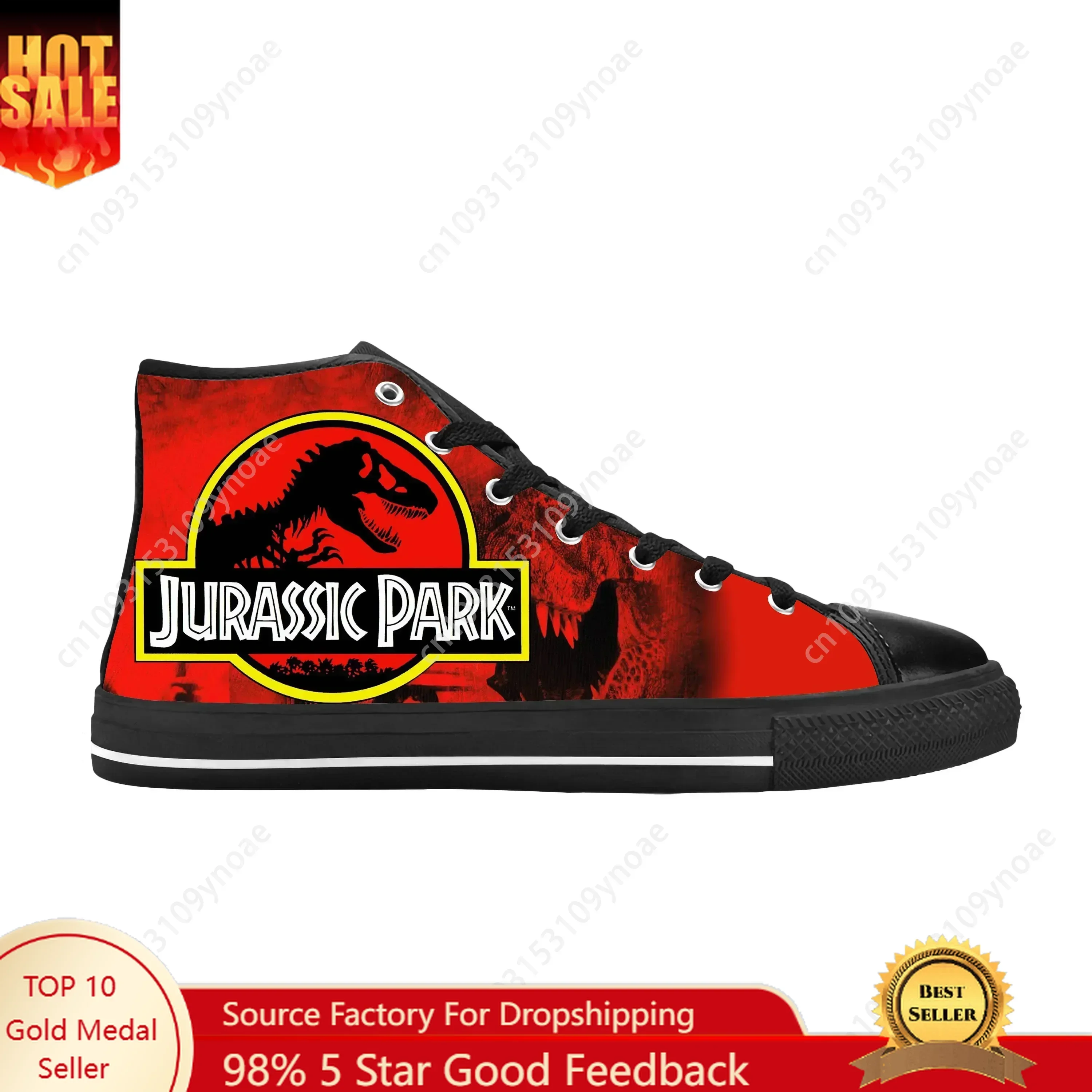 

Jurassic Park World Dinosaur Anime Cartoon Manga Casual Cloth Shoes High Top Comfortable Breathable 3D Print Men Women Sneakers