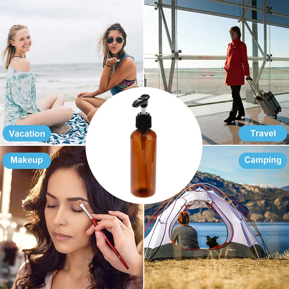 Bouteilles distributrices à pompe à pression de 100Ml, 5 pièces, ensemble de bouteilles de voyage robustes rechargeables pour shampoing, lavage du corps, savon pour les mains