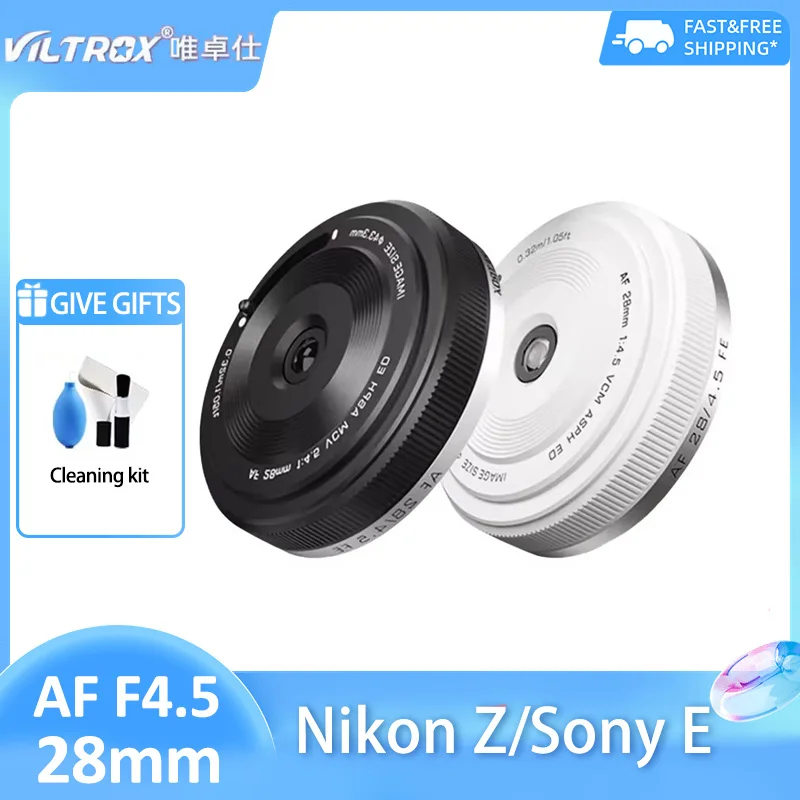 

VILTROX 28mm F4.5 Full Frame Pancake Auto Focus AF Humanities Lens for Sony E Nikon Z A7C ZVE10 Z6 Z7 z9 ZFC ZVE10II A6400 A6600