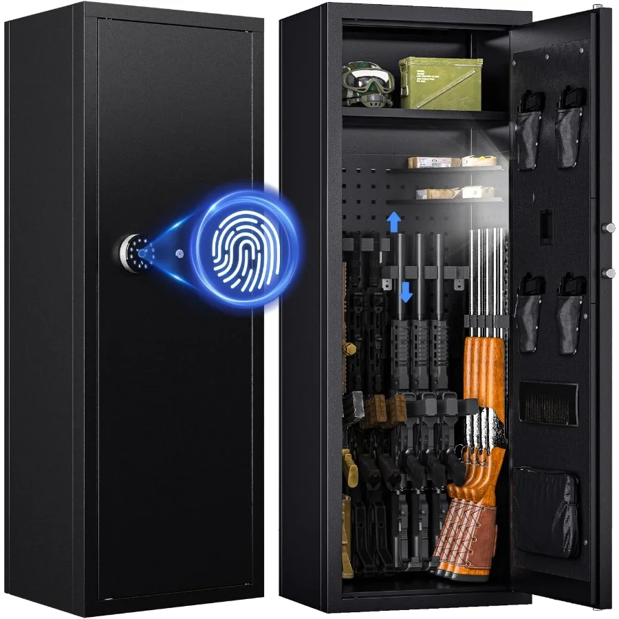 

12-16 Gun Safe - Биометрический сейф для оружия для винтов и пистолетов. Большой сейф для винтовки с отпечатками пальцев. Домашний шкаф для оружия для ружья с Digi.