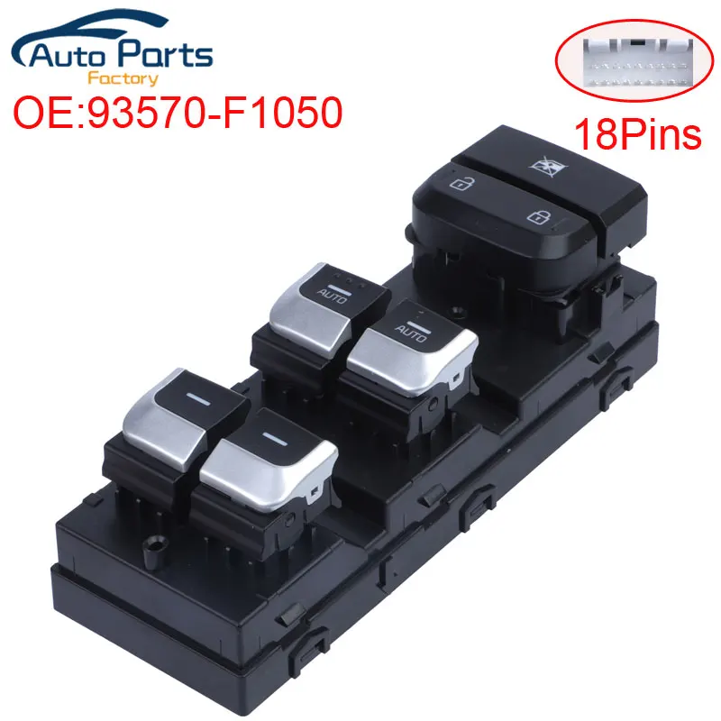 Interruptor de Elevalunas eléctrico lateral izquierdo para Kia Sportage, 2015-2020, 93570-F1050, 93570F1050, nuevo