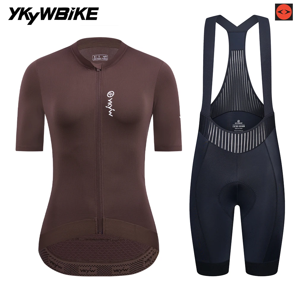 YKYWBIKE Women Cycling Jersey Sets Female Summer Bib Shorts Suit Pro Team Italy Interface 7 Hours Padded Bib Shorts Suit Clothes
