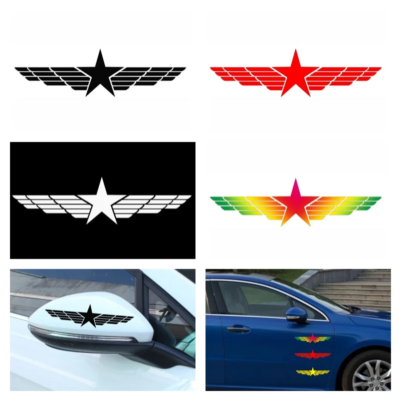 

Car Five pointed star sticker personality creativity decoration car body door motorcycle Vinyl Decal Car Sticker