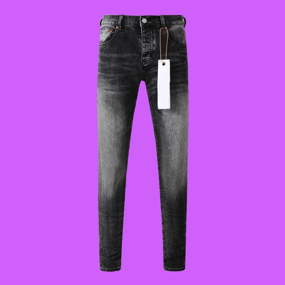 2024 New Purple roca Jeans brand black Spill Bleach Paint Mid Rise Slim Softener Denim Distressed Snow Wash Drop pants