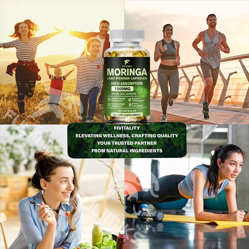 Organic Moringa Oleifera Capsules, Moringa Leaf, Energy, Superfood Antioxidant, Metabolism, & Immune Support