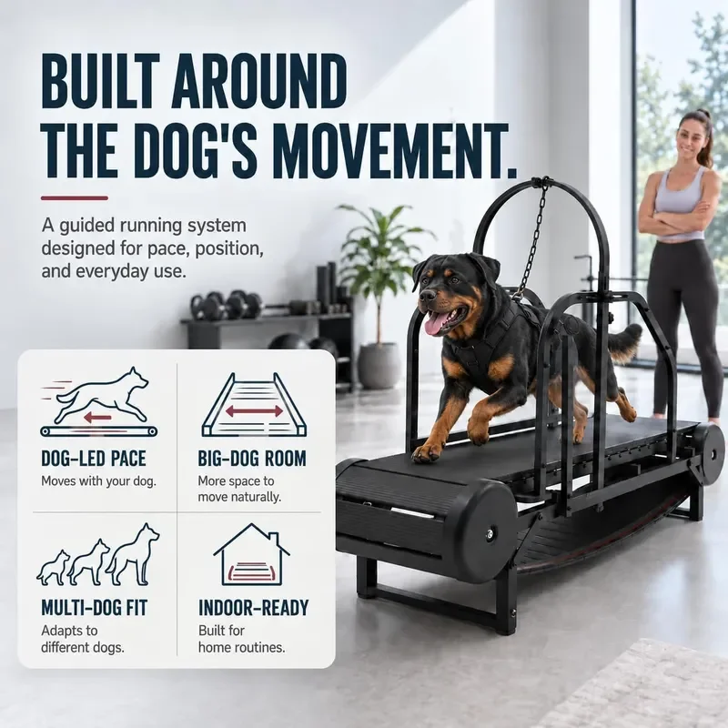Non-Motorized Dog Treadmill for Large Dogs 18 Usable Width Brake Timer