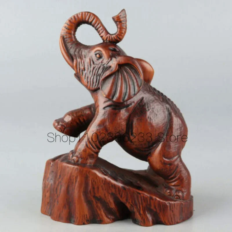 Rare Chinese Exquisite Hand-carved Elephant Carving Boxwood statue