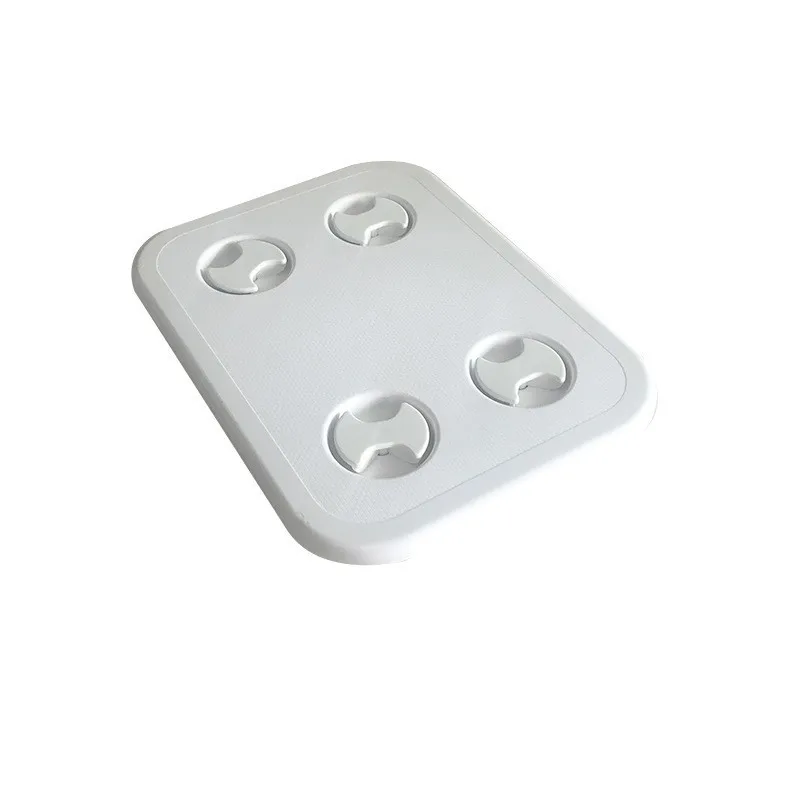 Marine Hardware Yacht Accessories White Rotatable Handle Rectangular Deck Cover