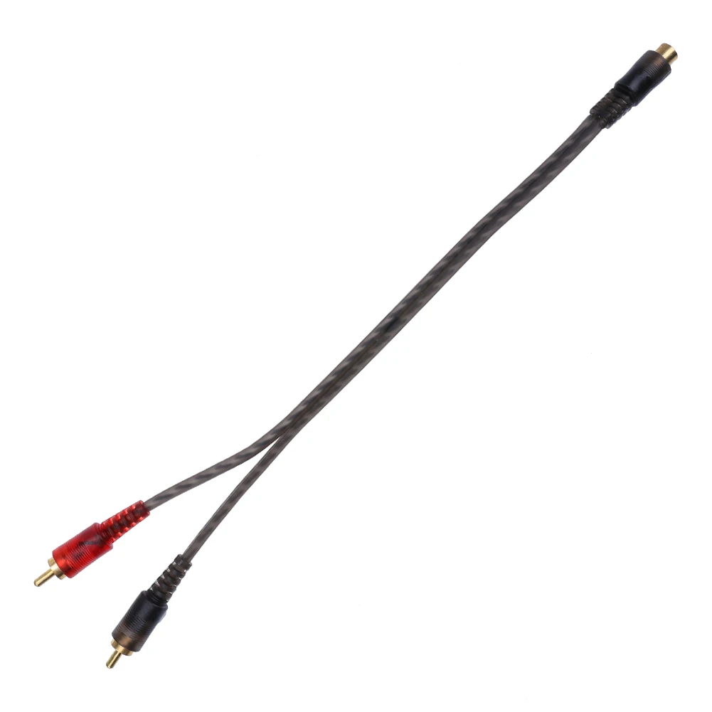 2 RCA to 1 RCA Splitter Cable Pure Copper 1 RCA Female to 2 RCA Male Adapter Y Splitter Cord for Car Audio System Subwoofer