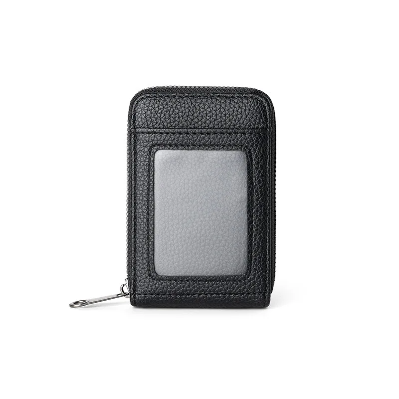 1Pc PU Leder Karte Halter Tragbare frauen Kurze Bank Karte Abdeckung Visitenkarte Clip Zipper Vertikale Handheld Tasche mit Karte Slot