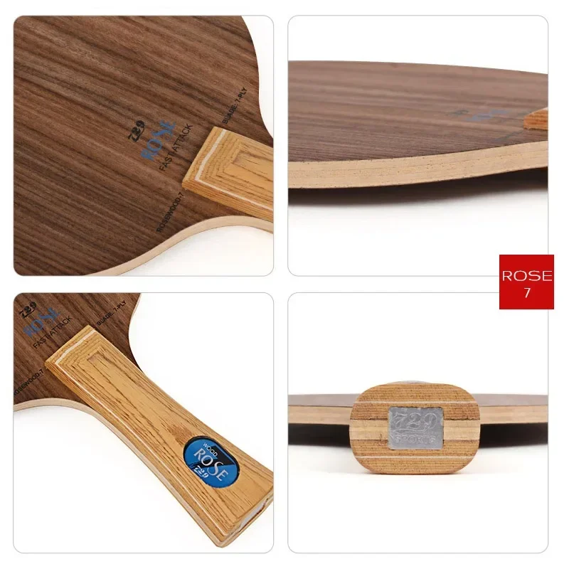 Hoja de tenis de mesa de madera de rosa de la Amistad Original 729 profesional de madera pura apagado + hoja de Ping Pong para ataque rápido con bucle