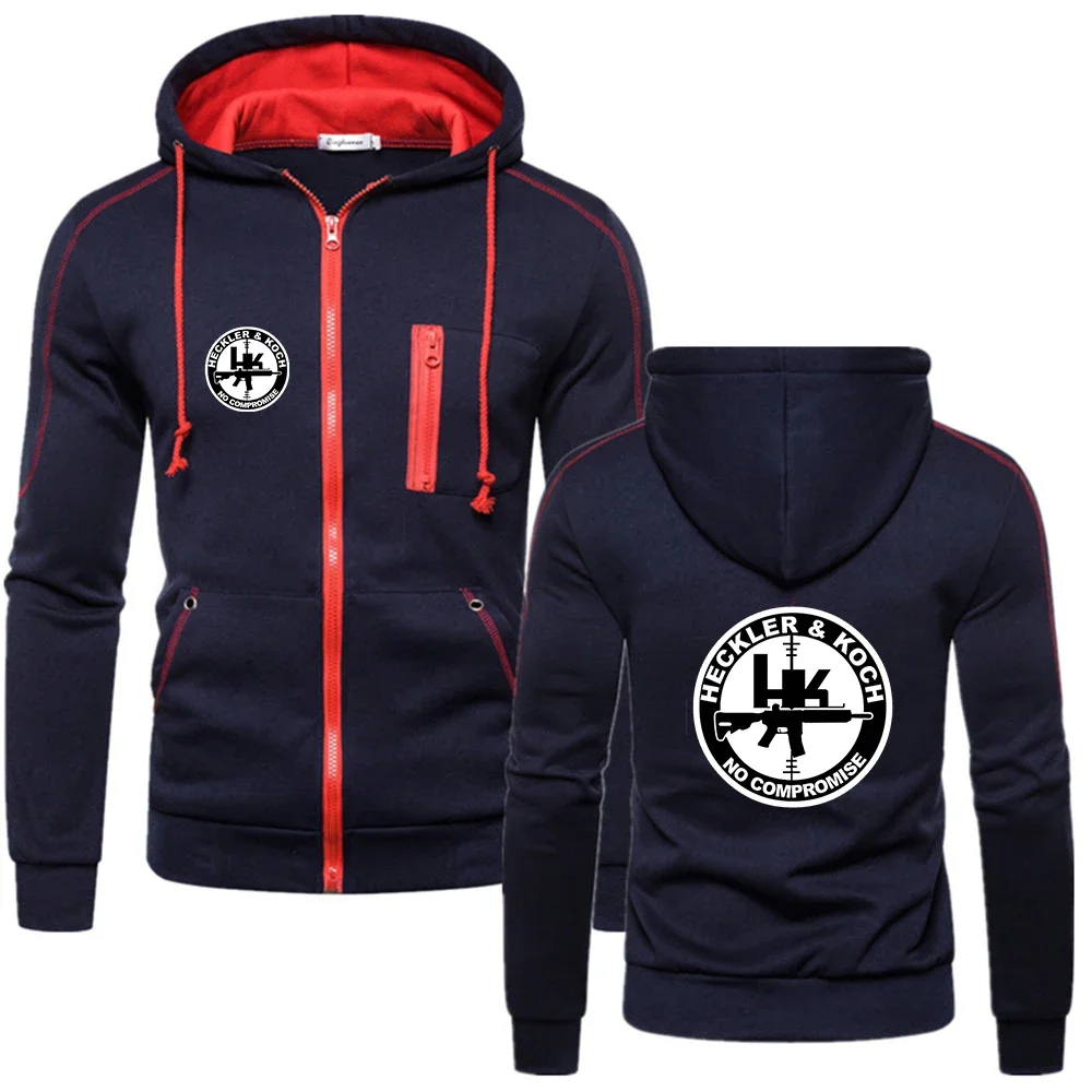 

Hk Heckler Koch No Compromise 2024 Spring And Autumn Men New Zip Casual Hoodies Sportswear Breathable Fashion Print Sweatshirts