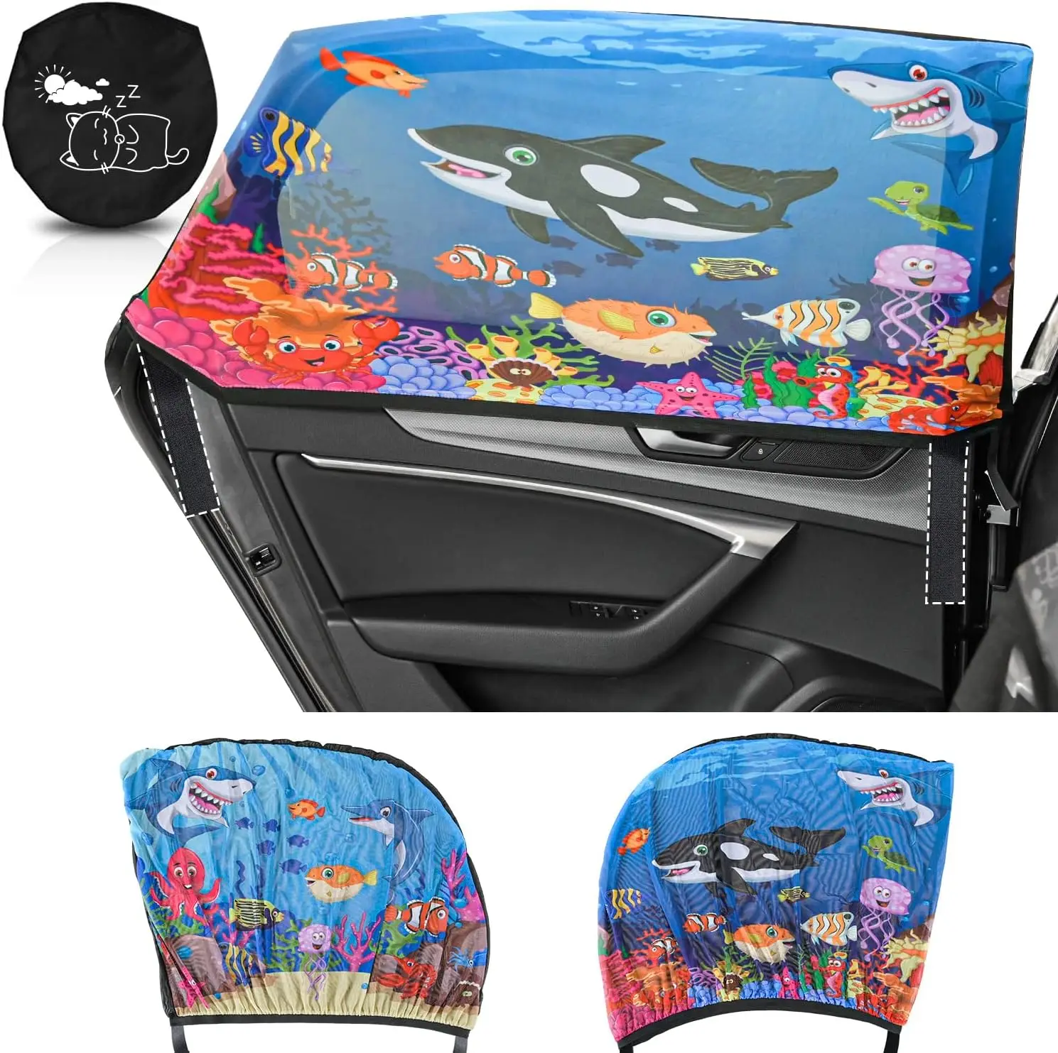 

Козырек на окно автомобиля для ребенка, комплект из 2 экранов на заднее окно с дышащей сеткой, универсальные эластичные солнцезащитные козырьки, блокировка тепла и ультрафиолета, Priv