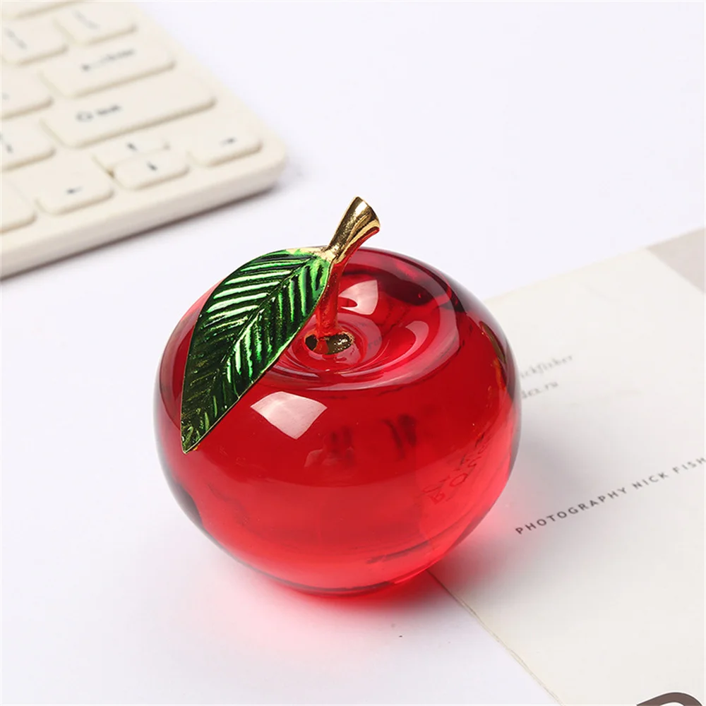Apple Ornaments Coloured Glaze Decoration Glass Home Decoration Crystal Quartz Purple Red Pink Yellow Fun Apple Gift Souvenir - Image 6