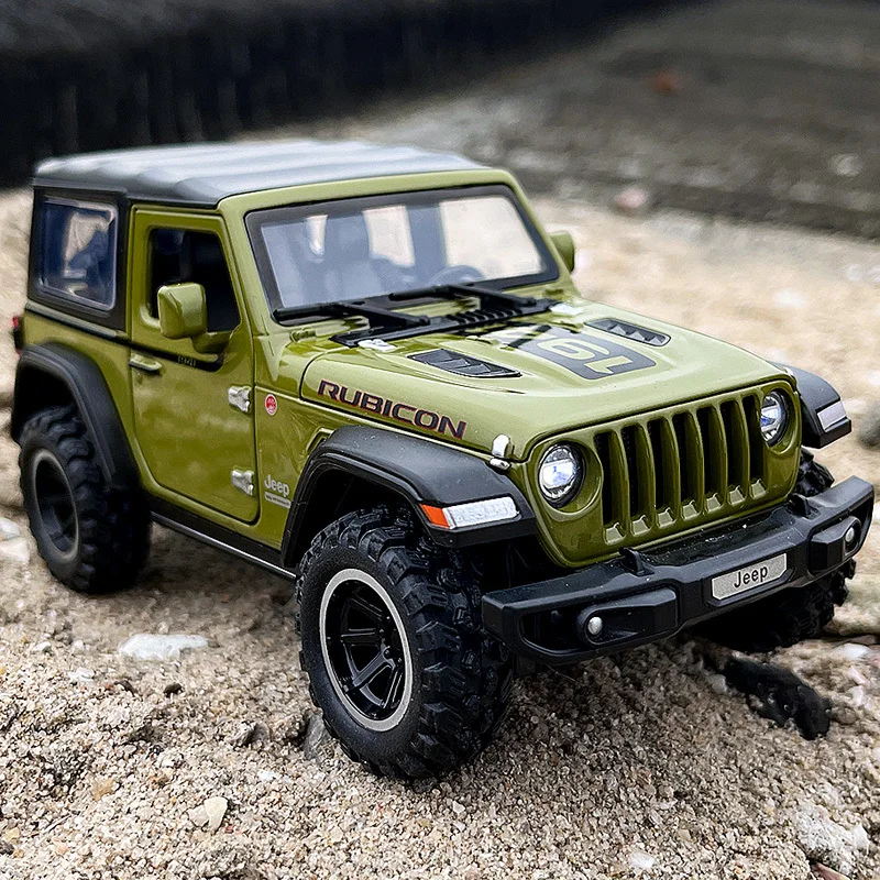 1:32 Jeeps Wrangler Rubicon 1941 Off-Road Legering Auto Diecasts & Toy Vehicles Model Auto Geluid En Licht Auto speelgoed Voor Kinderen Geschenken