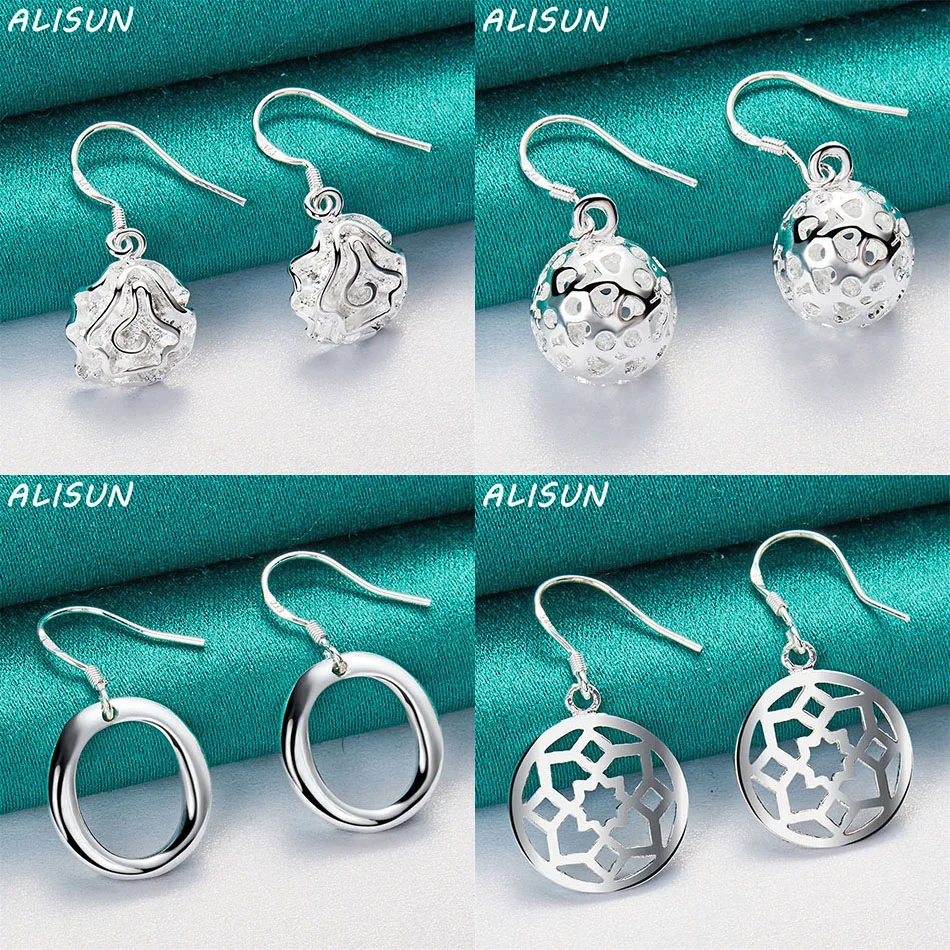 

ALISUN 925 Sterling Silver Geometric Drop Earrings For Women Anniversary Gift Popular Wild Fashion Romantic Jewelry