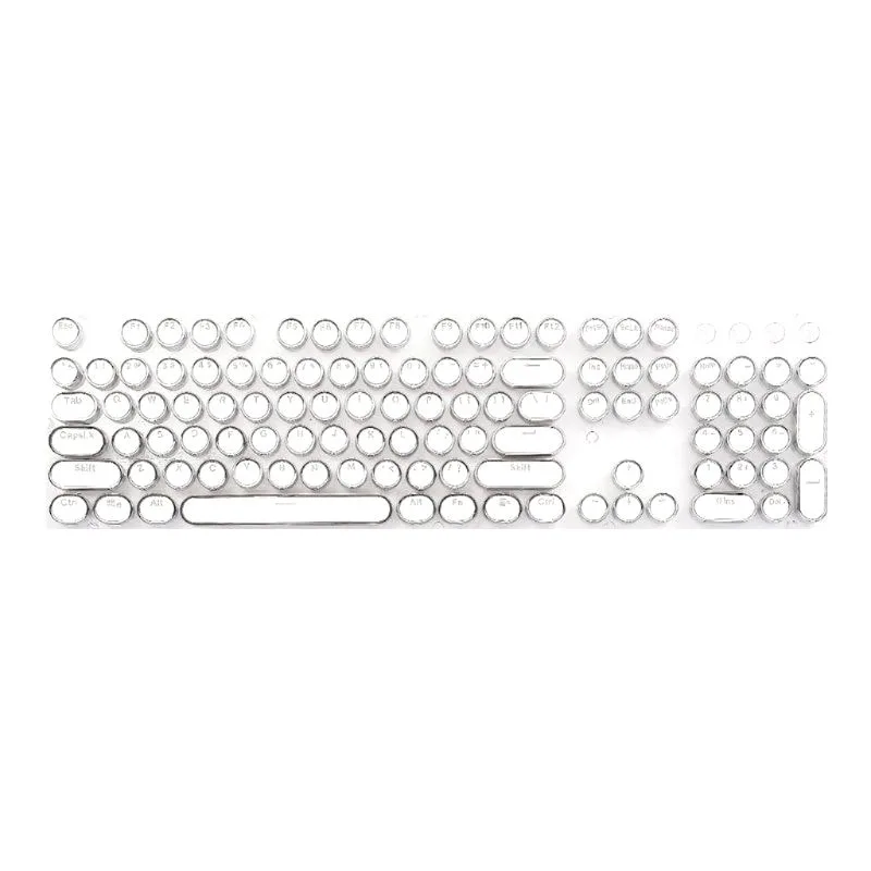 104-Key Retro Round Keycaps Double Lens DIY Typewriter Keycaps For Backlit Mechanical Keyboard Round Keycaps