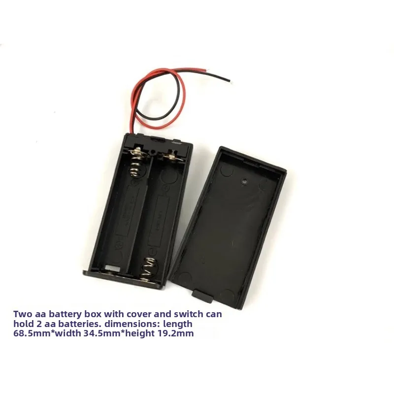 Battery case On/Off Switch 4 AA Battery Box with Cover, 3V 6V Heavy Duty Wired Holder for 2 or 4 Batteries, DIY Power Supply