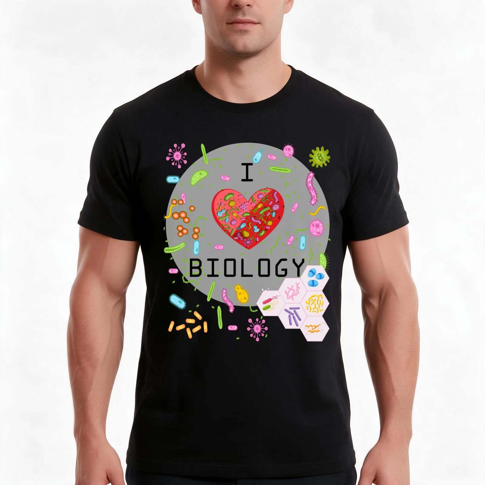 I love biology Cool motive for biologists and biology fans T-Shirt Summer Casual Cotton Tee Oversized Streetwear Tops