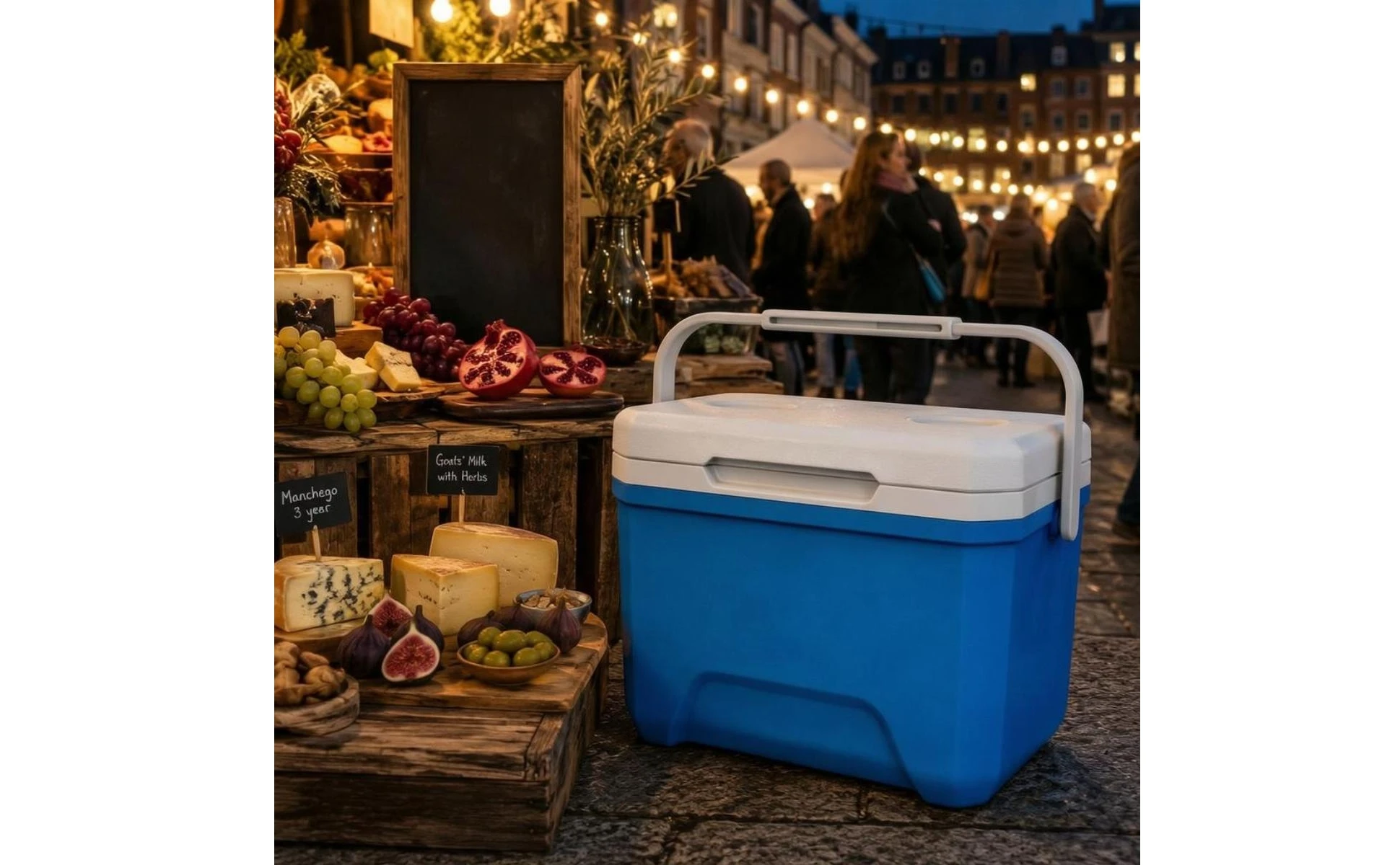 Insulated Cooler Box Rigid Portable Cooler Box Insulated Ice Chest Two-Tone Outdoor Gear Food Grade for Camping