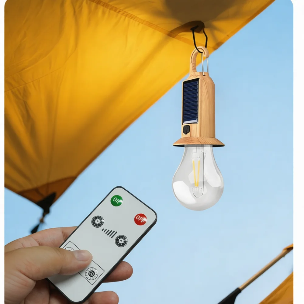 Outdoor Solar Light Bulb USB Rechargeable Tungstant Filament Hanging Lanterns Camping Tent Decor Garden Patio Lighting